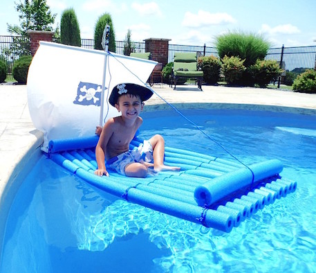 Image showing a kid playing with pirate boat